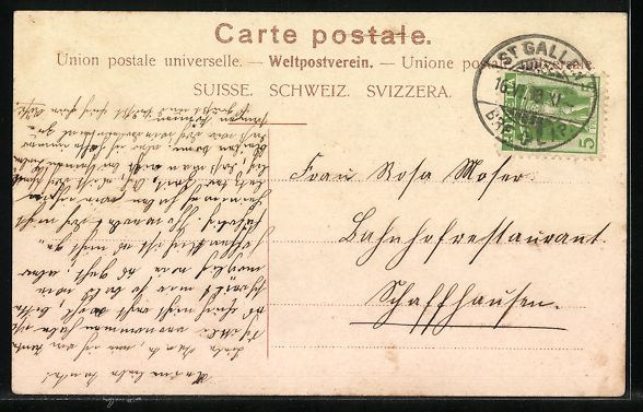 Cartoline postali: AK St. Gallen, Linsebühl-Kirche – Usato da Berlin venduto da bartko-reher 1