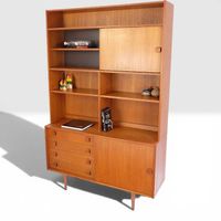 Mid Century teak Sideboard mit Aufsatz
