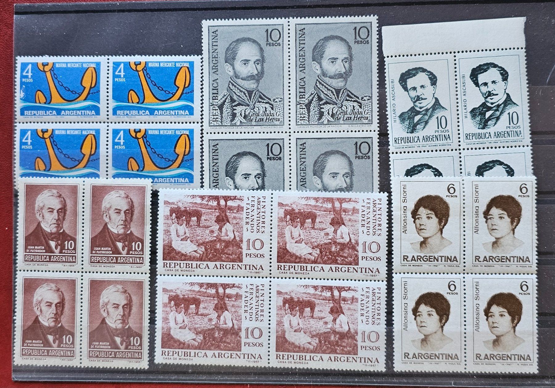 Tutti i francobolli: ARGENTINIEN - 4er-Bl. **, ~1965 – Nuovo (secondo la descrizione) da Les Valettes venduto da Nuba1