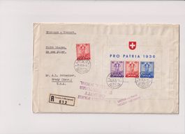 Echt gelaufener seltener FDC PP-Block 36 nach USA !
