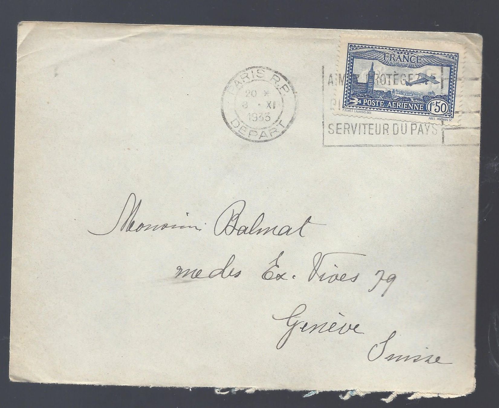 Alle Briefmarken: FRANCE lettre Poste aérienne – Gebraucht aus Les Valettes von Nuba1