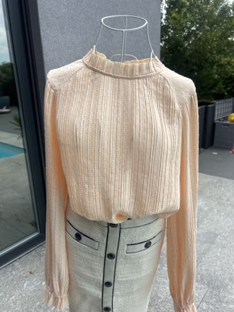 Blouse SÉZANE rose taille 36 détails plissés neuf