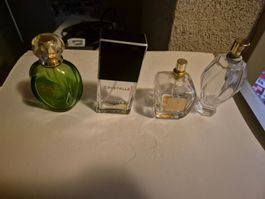 4 leere Parfümfläschchen Dior, Chanel, Westwood, Ricci
