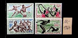 CENTRAFRIQUE  SÉRIE TIMBRES NEUFS** 1964 COTE 11 EUROS /U557