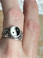 Silberring mit Yin und Yang Symbol (Grösse 55.5)