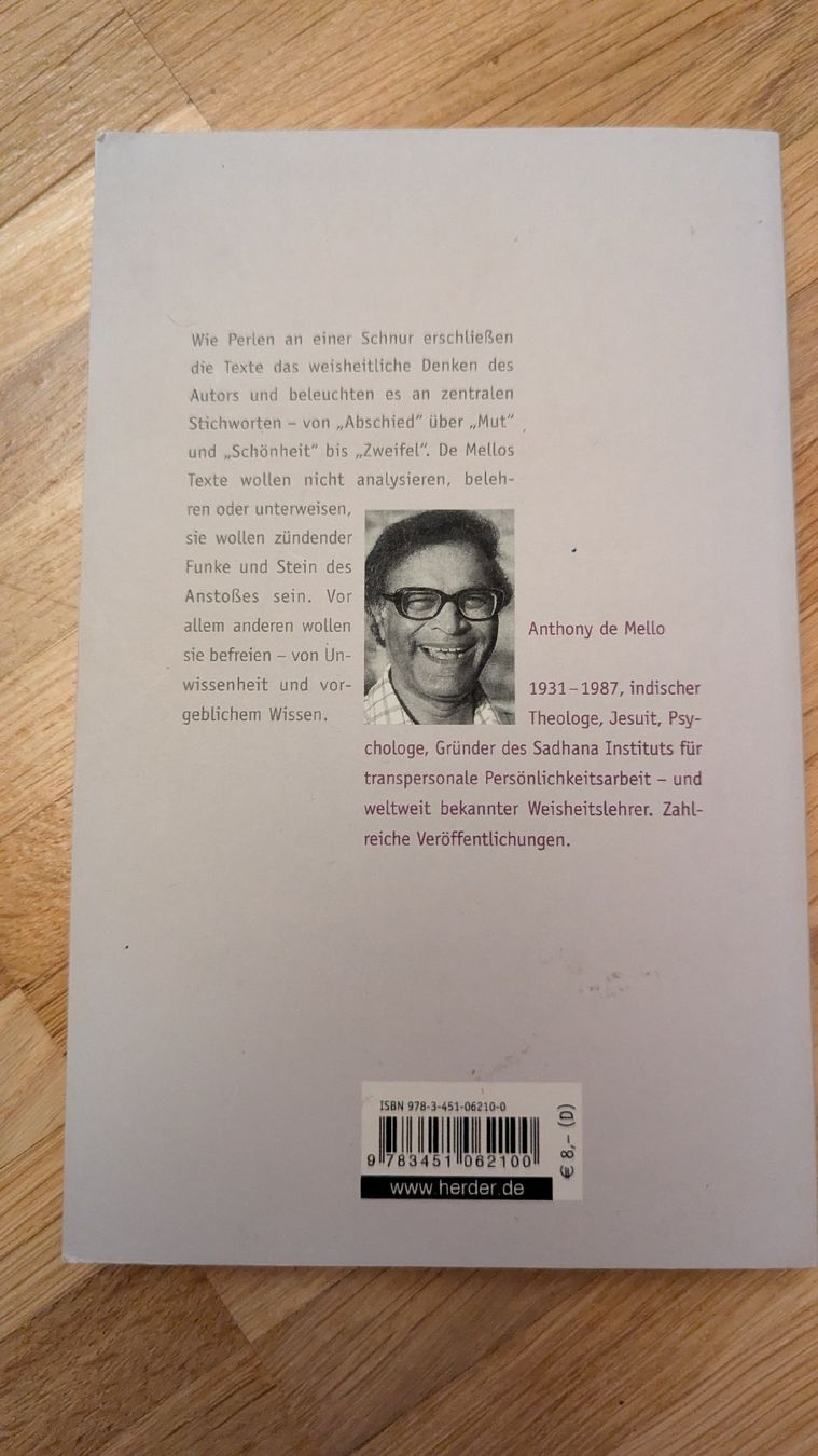 Libri: Anthony de Mello - Perlen der Weisheit – Nuovo (secondo la descrizione) da Winterthur venduto da valyval 1