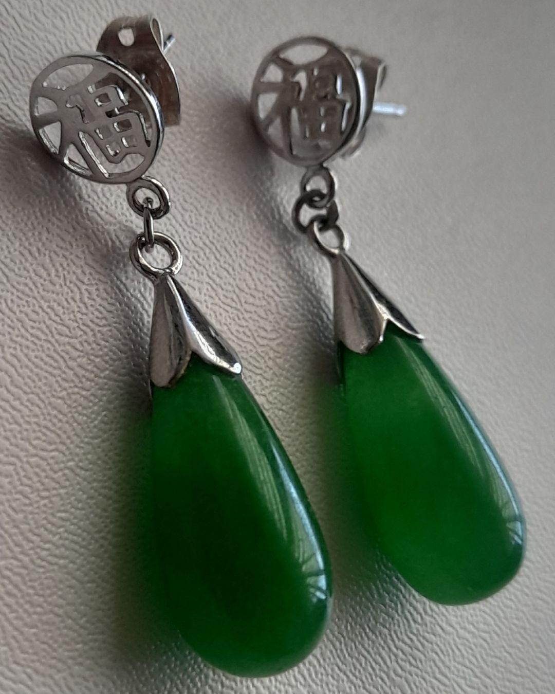 Orecchini pendenti & Orecchini a lobo: Boucles d'oreilles en argent 925,et Jade  – Usato da Lausanne venduto da Glam-Luxe 4