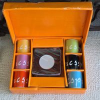 Espresso Tassen Set mit Untertassen 6-teilig farbig