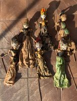 Handgefertigte Wayang Golek Holzpuppen - Indonesien, 6 Stk