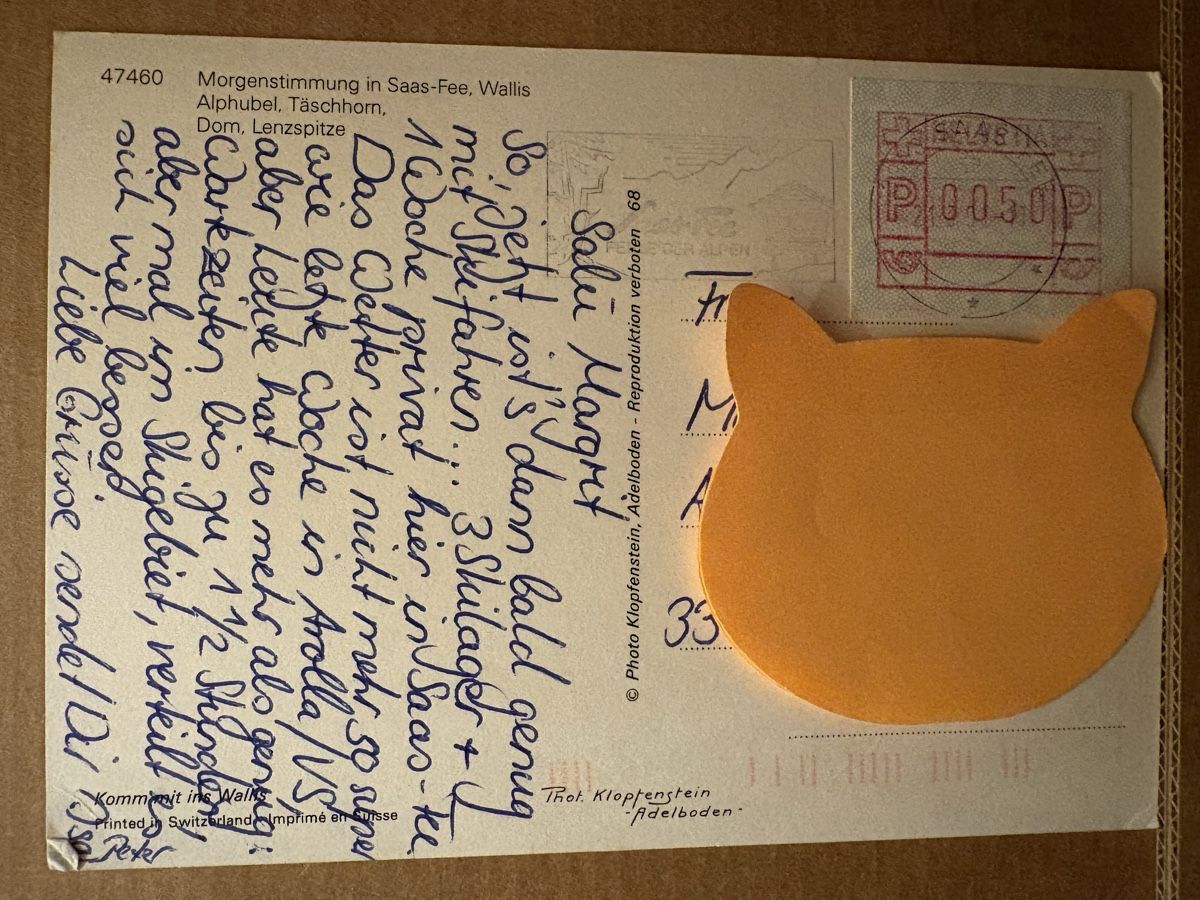 Cartoline postali: AK von Saas Fee mit Bergpanorama – Usato da Rümlang venduto da Kartenpost1 1