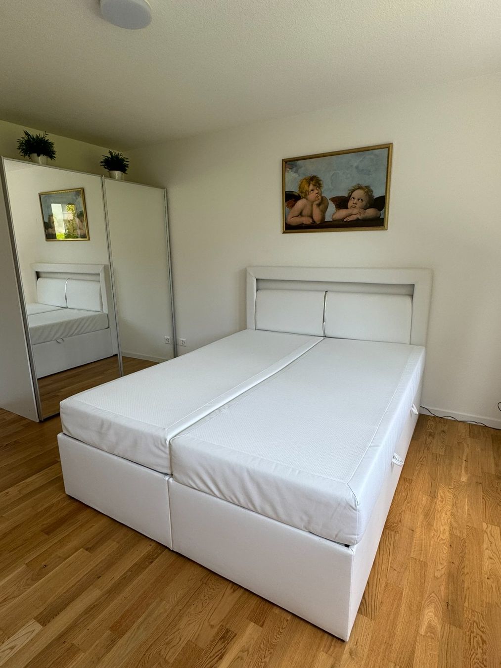 Letti: Boxspringbett in Lederoptik weiss mit Bettkasten – Usato da Adliswil venduto da theoriginalkeks 1