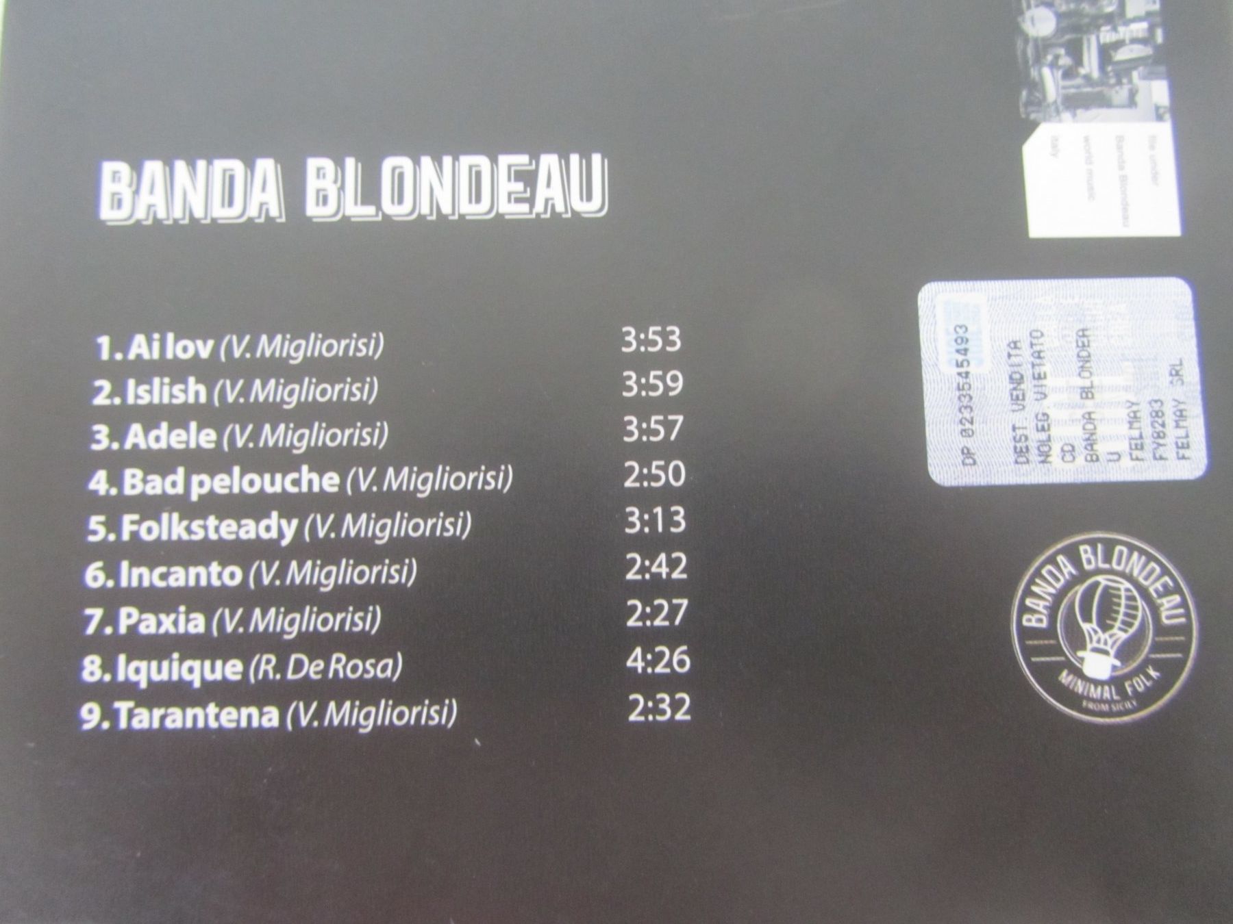 CD: Banda Blondeau - Minimal Folk CD – Usato da Seengen venduto da mikelele 2