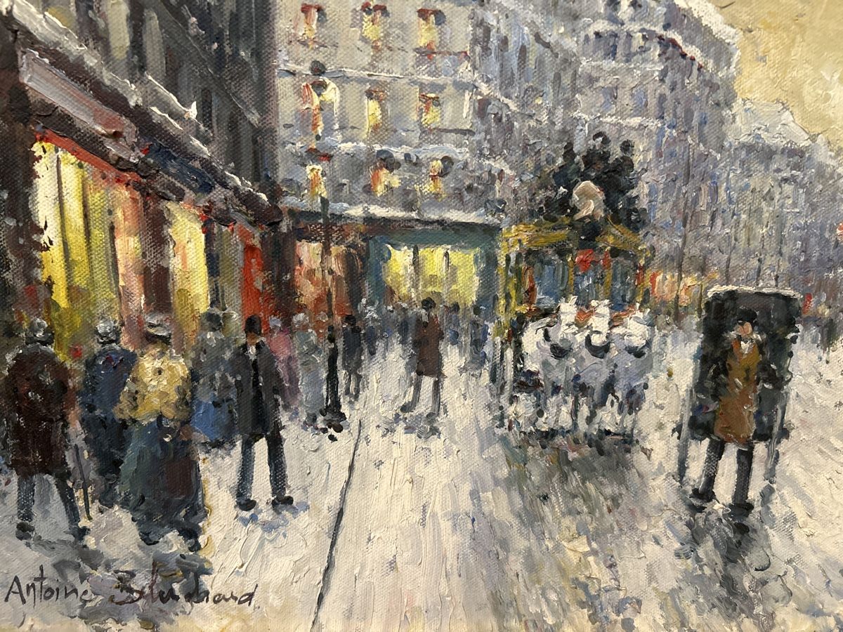 Dipinti: Winterliches Paris Ölgemälde Signiert, 60x50cm – Usato da Glarus venduto da KunstWerkEr-LS87 2