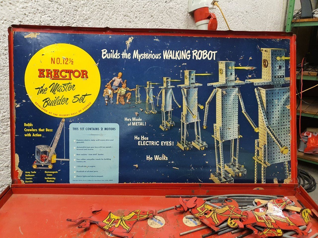 Meccano Kit di costruzioni: AC Gilbert Erector Set No. 12 1/2 MYSTERIOUS WALKING GIANT – Usato da Basel venduto da Rolibus
