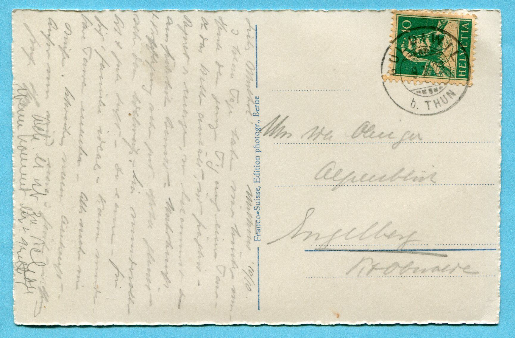 Cartoline postali: Goldiwil b. Thun 1929 – Usato da Opfikon venduto da Prophila 1