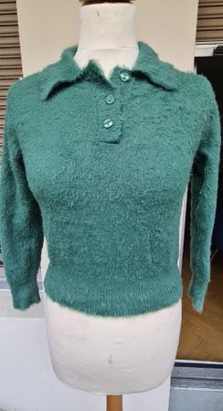 pull-over doux vert sapin taille S marque Zara