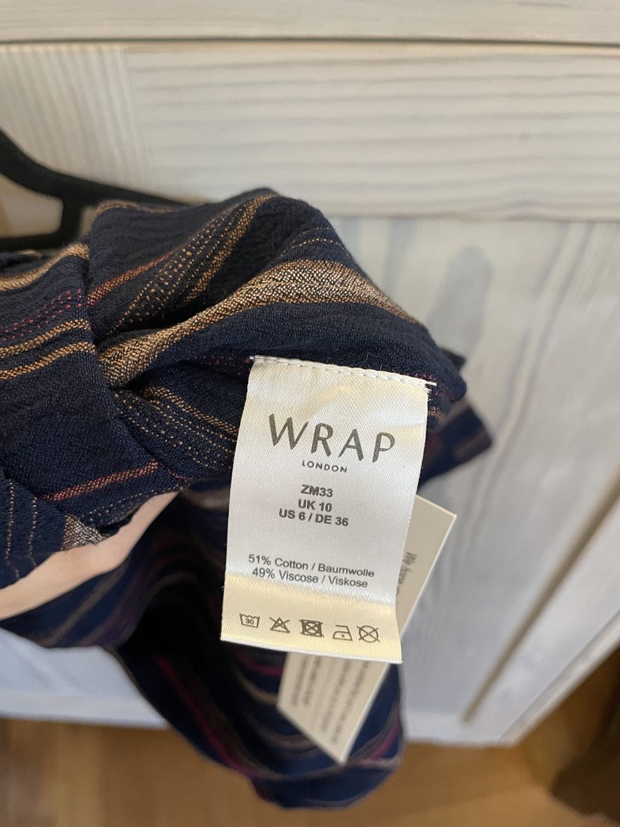 Blusen: Neu Gestreifte Sommerbluse, Wrap, 38 dunkelblau – Neu (gemäss Beschreibung) aus Basel von non_vn79 3