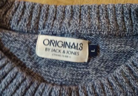 Pull homme Jack & Jones bleu gris taille L 