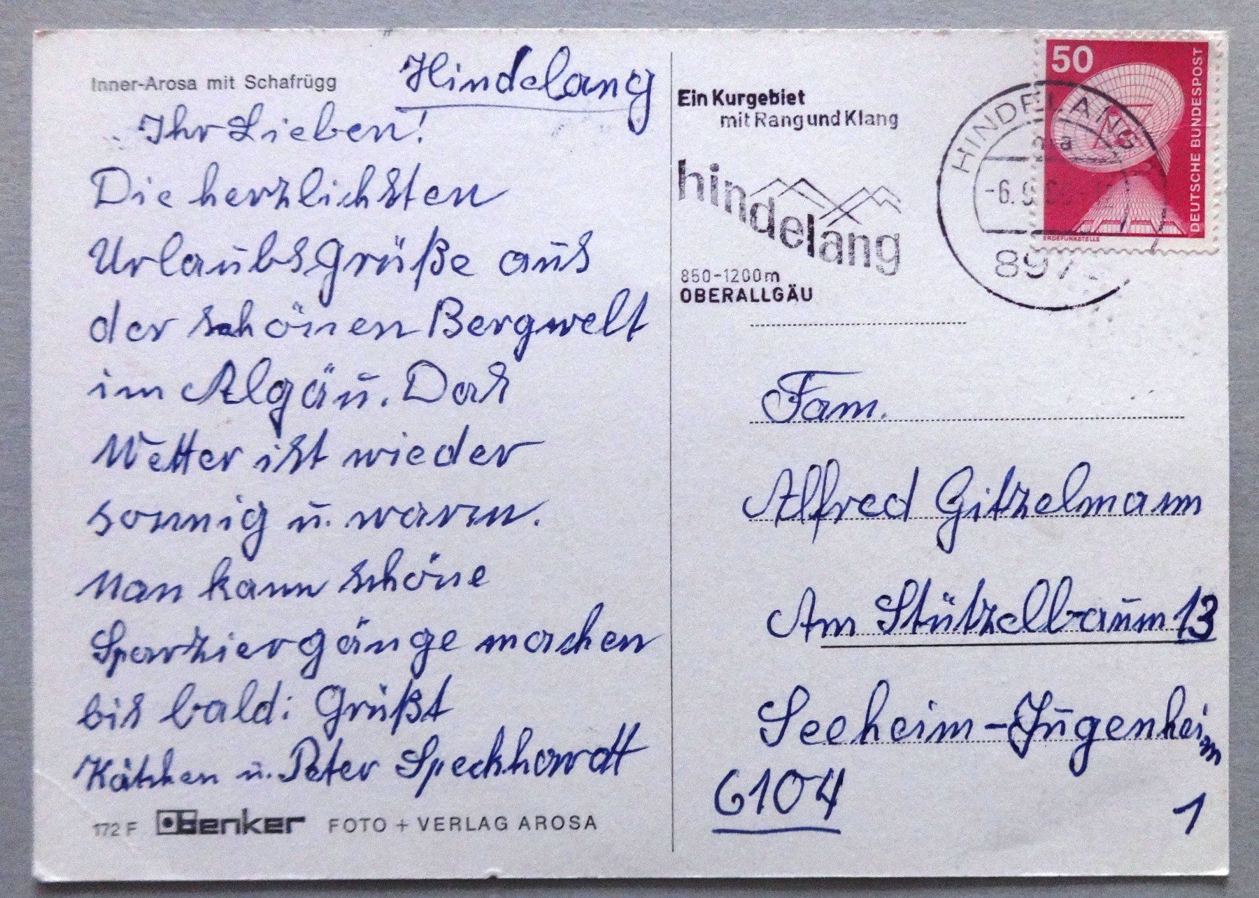 Cartes postales: Inner-Arosa mit Schafrügg – Défectueux à Fétigny par Billy2miny 1