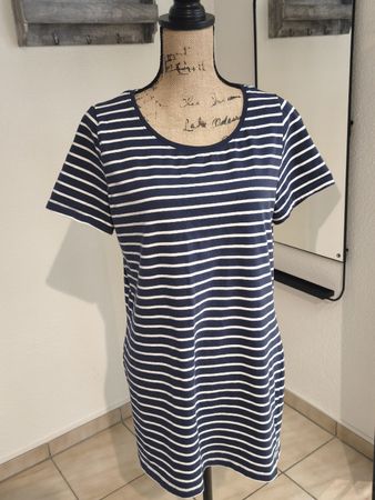 Damen T-Shirt Janina blau-weiss gestreift Grösse 44