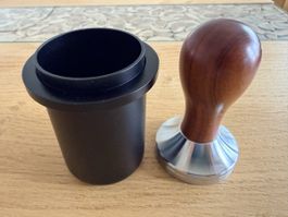 54mm Sinus Tamper mit Holzgrif und schönem Dosierbecher