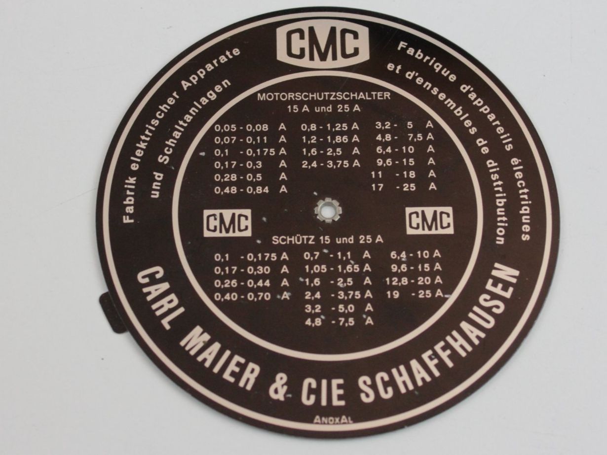 Misurare: Vintage Industrie Technikscheiben CMC & Knobel Set – Usato da Basel venduto da IRMAundFRED 3