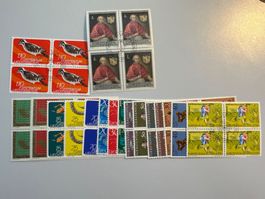 1967+ 17 Viererblöcke mit ET Stempel