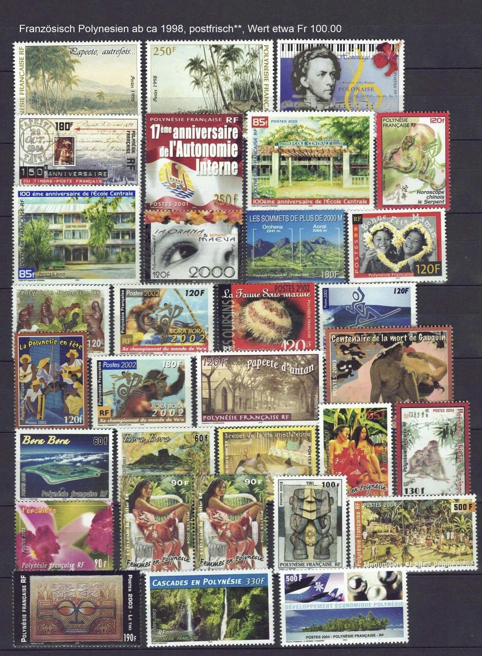 Alle Briefmarken: Franz Polynesien Restlos postfrisch – Gebraucht aus Basel von Pfefferschootte