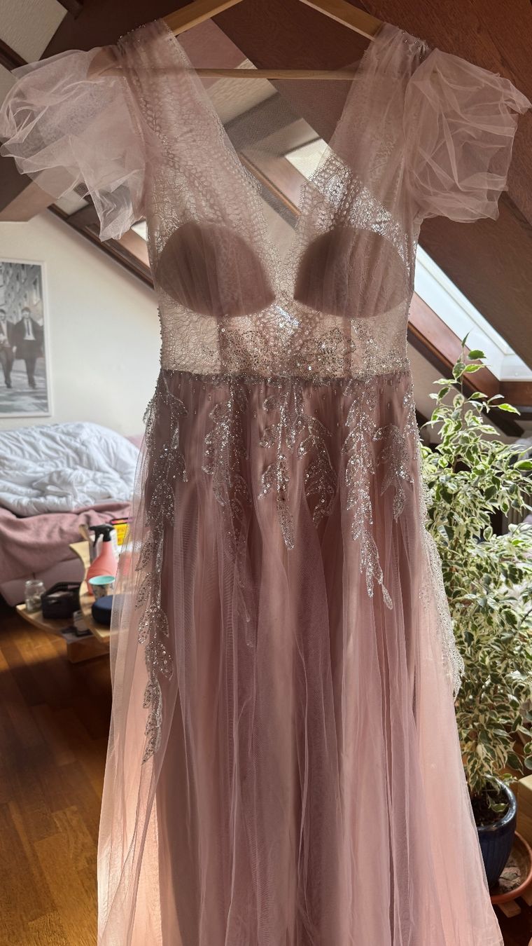 Kleider: Traumhaftes Abendkleid, Rosé mit Spitze, Grösse 36/S – Neu (gemäss Beschreibung) aus Herzogenbuchsee von SaRaDe77 6
