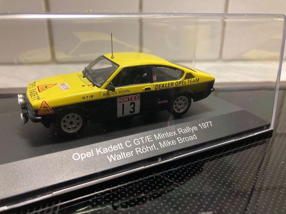 Miniature Opel Kadett GT/E Rallye 1977 - Röhrl/Broad, 1:43 Scala43, édition Limitée