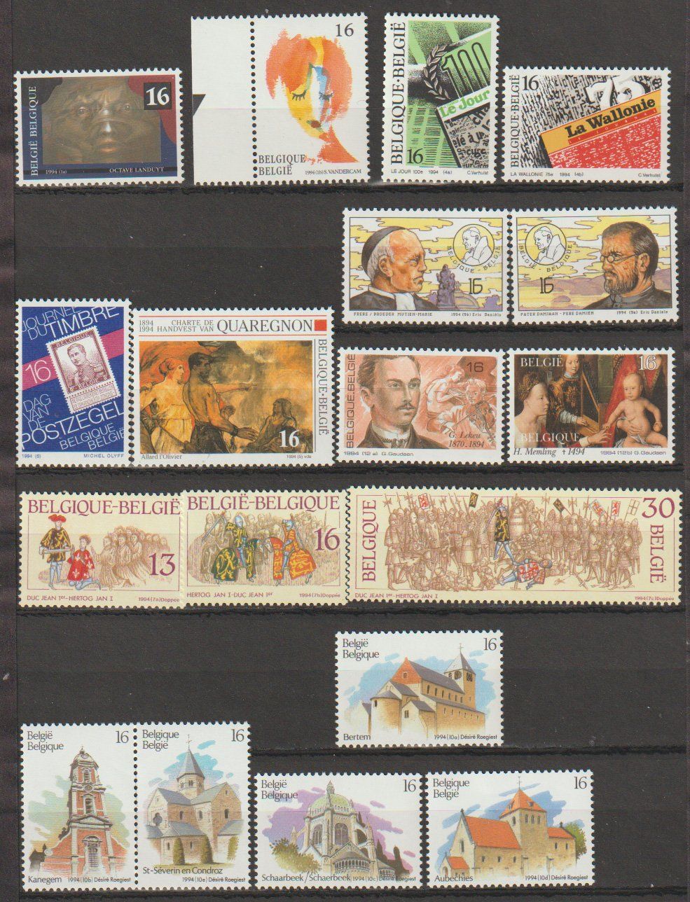 Alle Briefmarken: Belgique 1994 série Monuments Églises – Neu und originalverpackt aus Crans-Montana von kira56