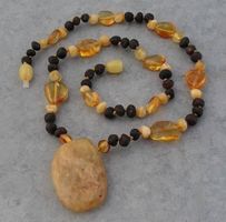 ♥ BERNSTEIN KETTE MIT ANHÄNGER ♥