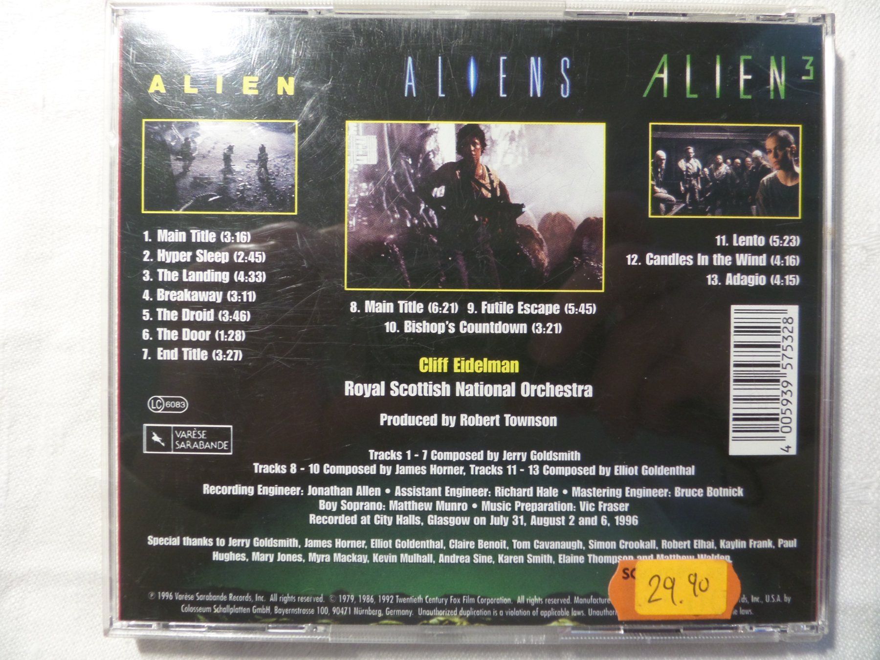 CDs: Cliff Eidelman - The Alien Trilogy – Gebraucht aus Genève von  1