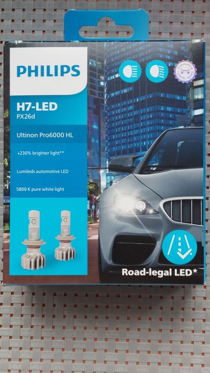 H7-LED Auto Scheinwerferbeleuchtung Philips Ultinon Pro6000