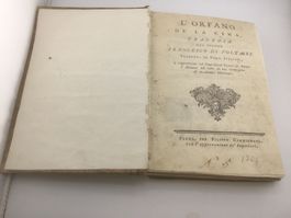 L’Orfano de la Cina, tragedia di F. Di Voltaire, 1762