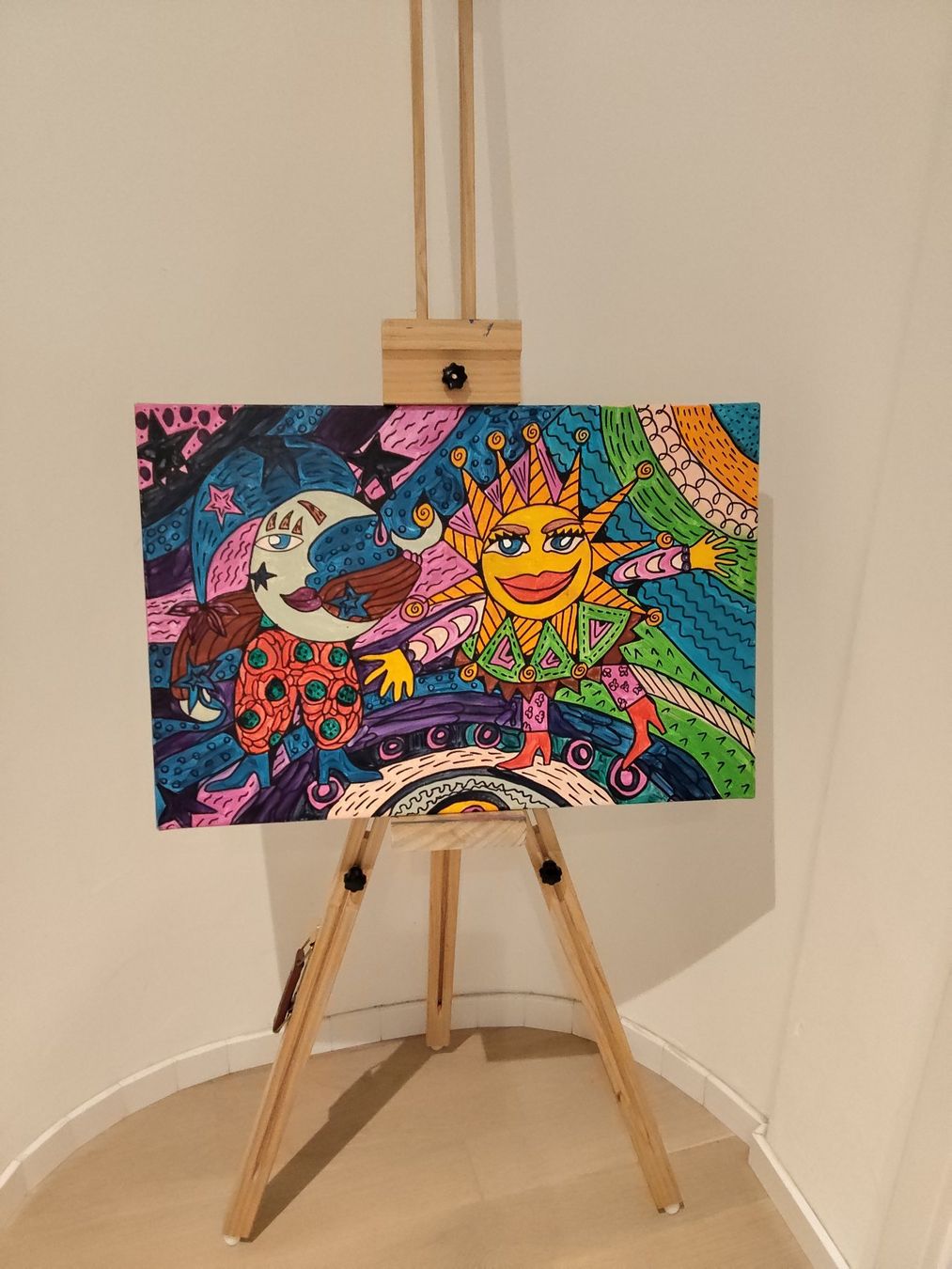 Dipinti: Original "Sun & Moon" painting. 40 cm x 60cm – Nuovo (secondo la descrizione) da Bellikon venduto da MellonCollieMitTwint 2