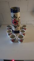 Keramik Krug Set, Handbemalt, Blumendesign - Vintage!