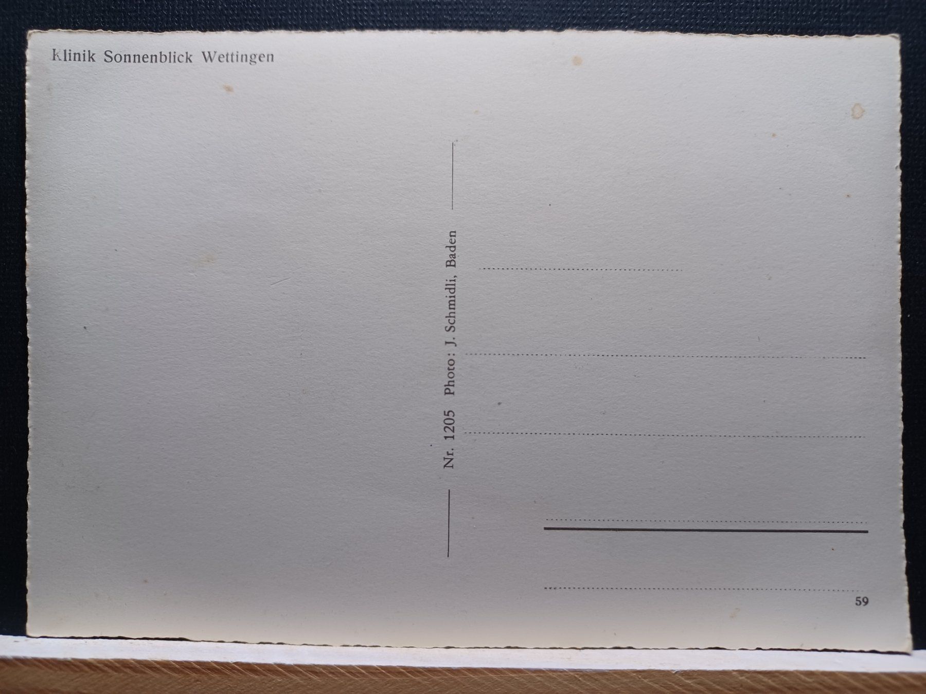 Cartoline postali: Nr. 1205, Klinik Sonnenblick, Wettingen – Usato da Aarau Rohr venduto da mgvw 1