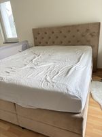 Boxspringbett mit Bettkasten, beige, 160x200 cm, neuwertig!