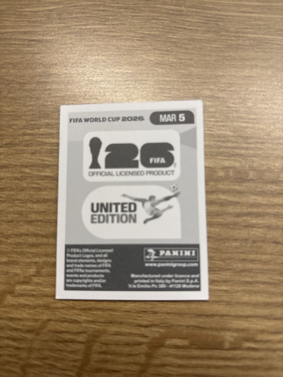 Panini Carte collezionabili: Panini Fifa WM 2026, MAR5 – Nuovo (secondo la descrizione) da Niederwil AG venduto da pat_l6fn 1