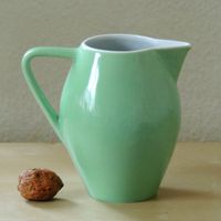 Pot vert en porcelaine Rössler, 0.5 litre, années 1950-60