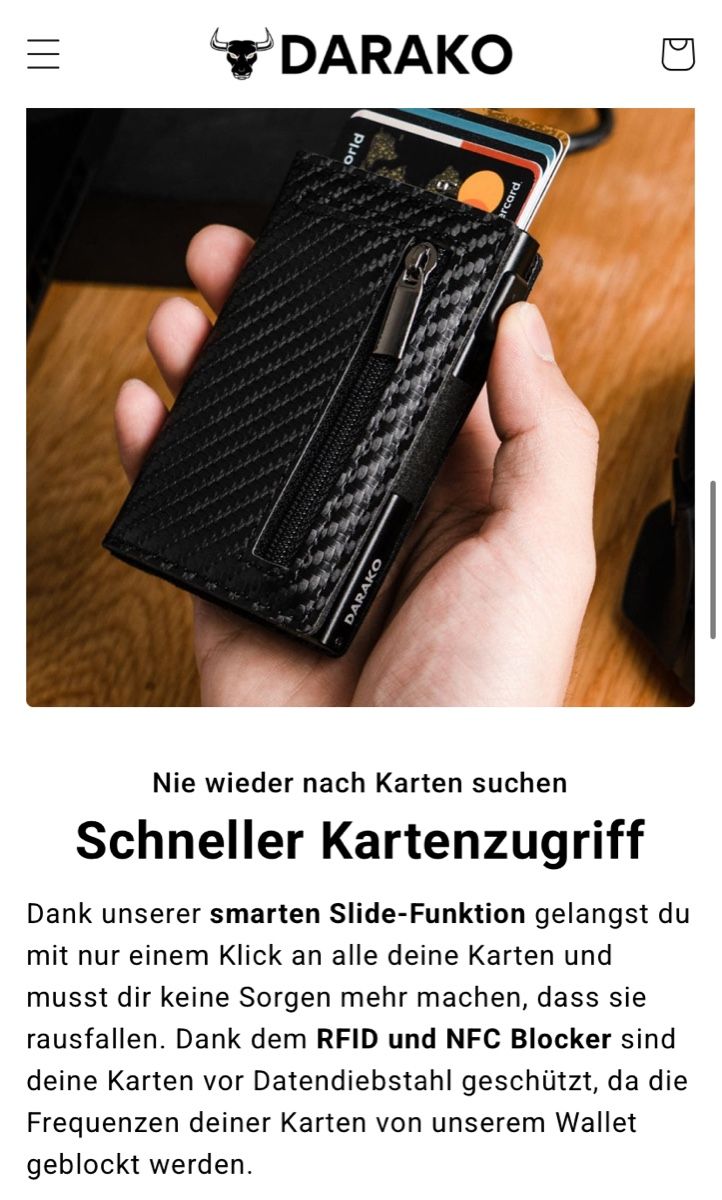 Portafogli: DARAKO Future Wallet, schwarz (NEU!) – Nuovo e nell'imballaggio originale da Sumiswald venduto da anit13 5