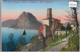 Lago di Lugano - Ciesa di Castagnola - Litho