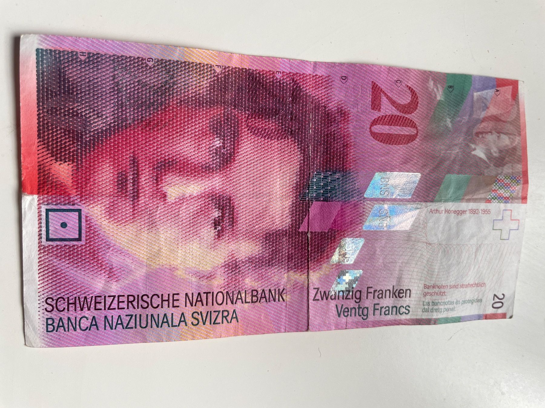 Banconote: 20 Franken Note aus der Serie 8 - Arthur Honegger – Usato da Winkel venduto da cma_df88