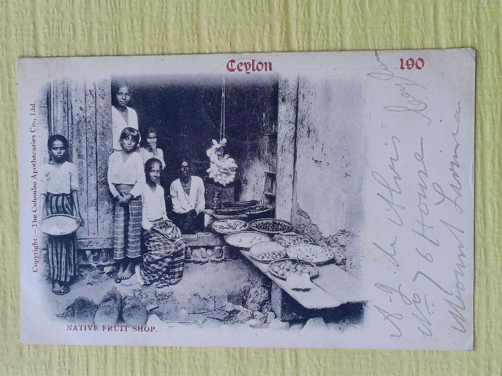 Alte PK / Ceylon - Sri Lanka Native Fruit Shop Gelaufen 1904 (Gebraucht ...