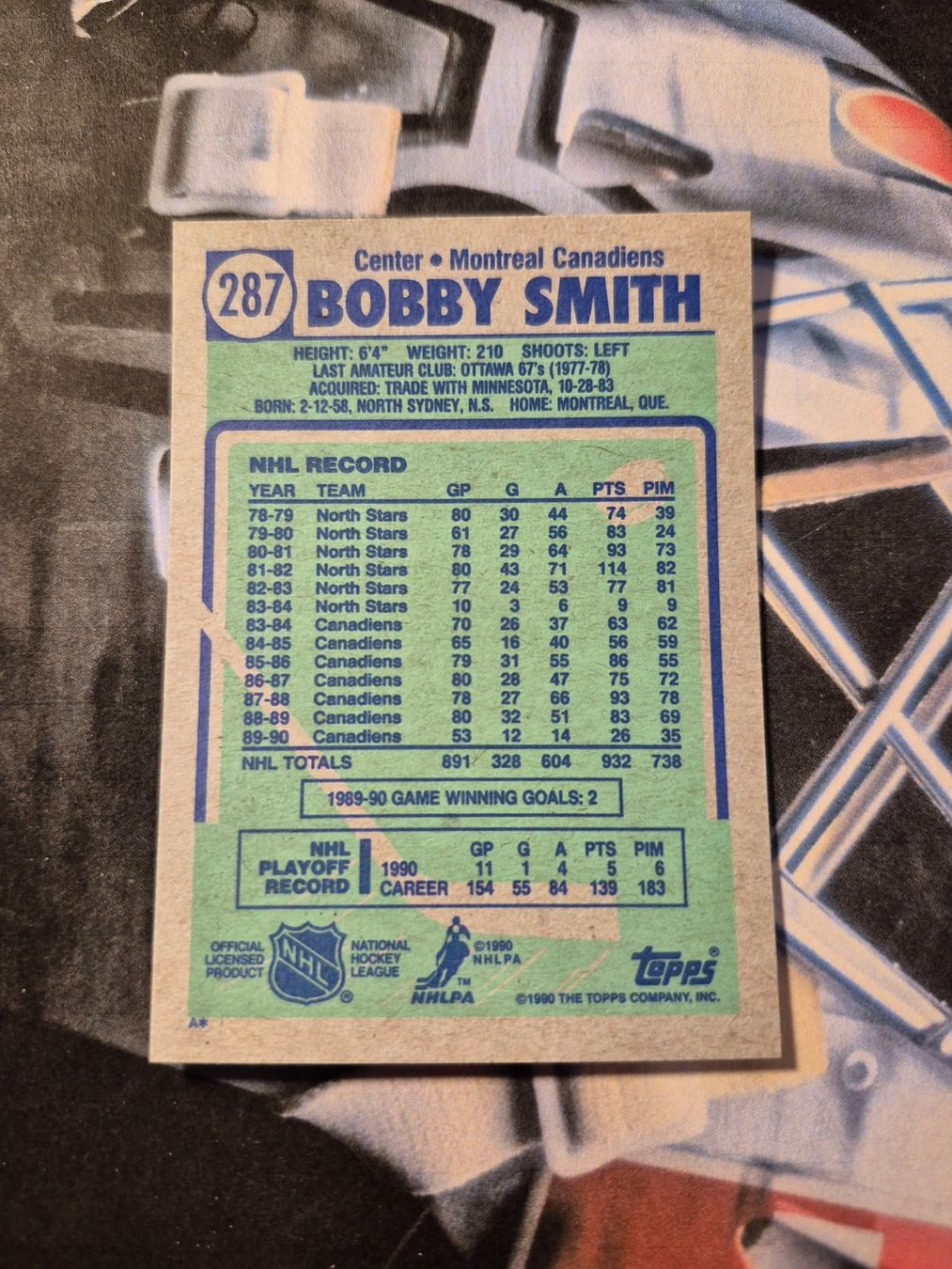 NHL Carte collezionabili: NHL Bobby Smith Montreal Canadiens – Usato da Treiten venduto da Sauber73 1