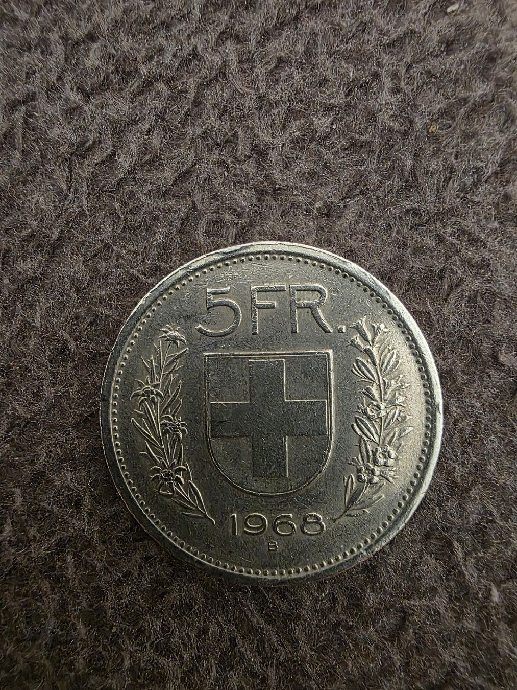 Alle Münzen: 5 chf  Jg.1968 – Gebraucht aus Arbon von fesa05