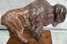 Vintage Bison Figurine - Rustic Home Decor CERAMIC