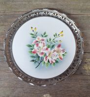 Antike keramik Tortenplatte mit Blumenmuster