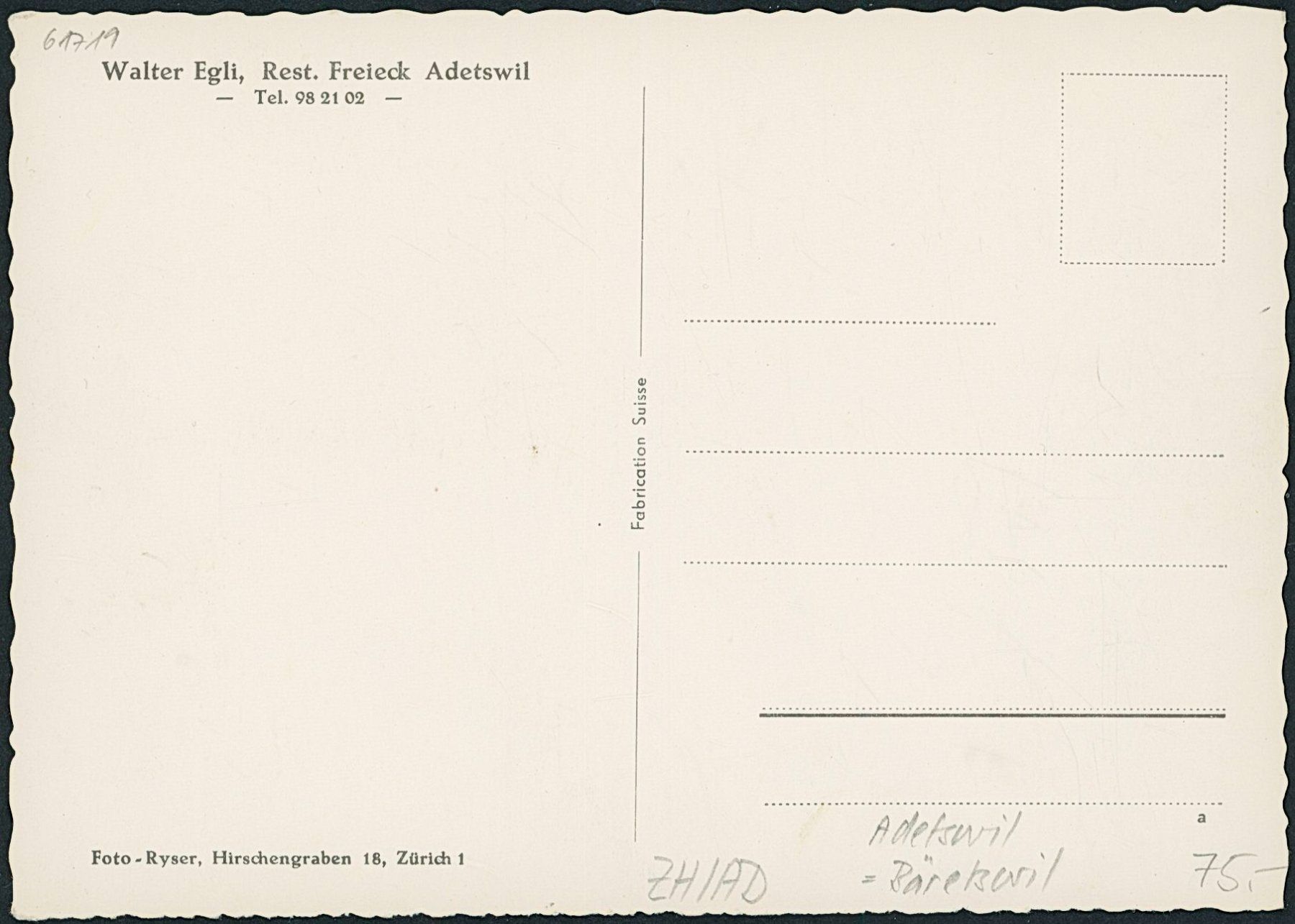 Cartoline postali: ZH Adetswil - Bäretswil – Nuovo (secondo la descrizione) da Schindellegi venduto da Jonathan77 1